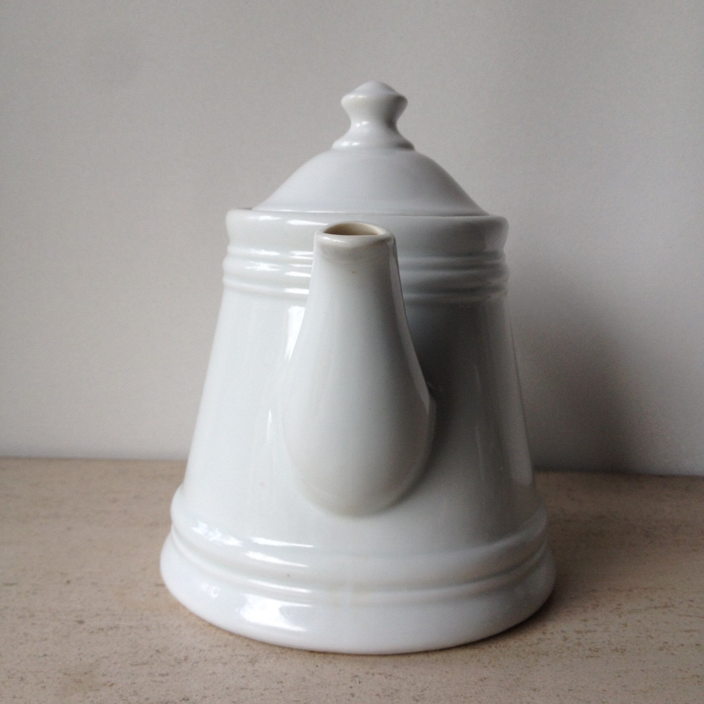 Teapot white earthenware -West Germany