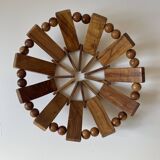 turned wooden fruit basket