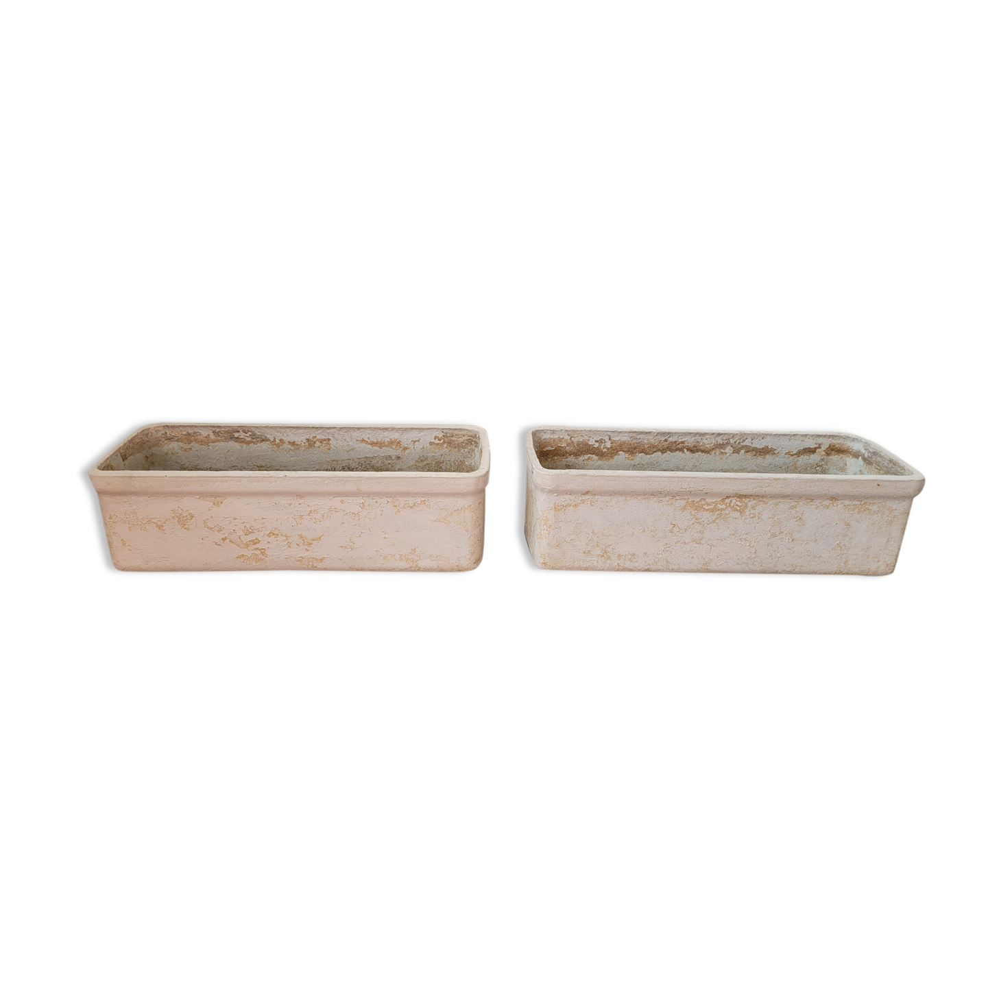 Set of 2 gardeners in fiber cement eternit Willy Ghul