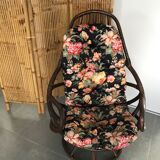 Swivel rattan armchair