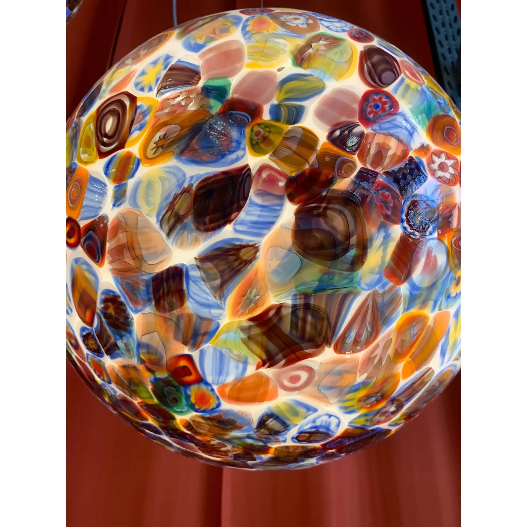 Multicoloured Murrine Sphere in Contemporary Murano-Style Glass