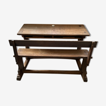 Solid wood school desk from the beginning of the last century