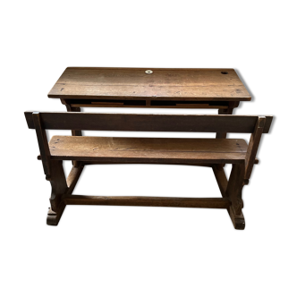 Solid wood school desk from the beginning of the last century