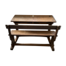 Solid wood school desk from the beginning of the last century