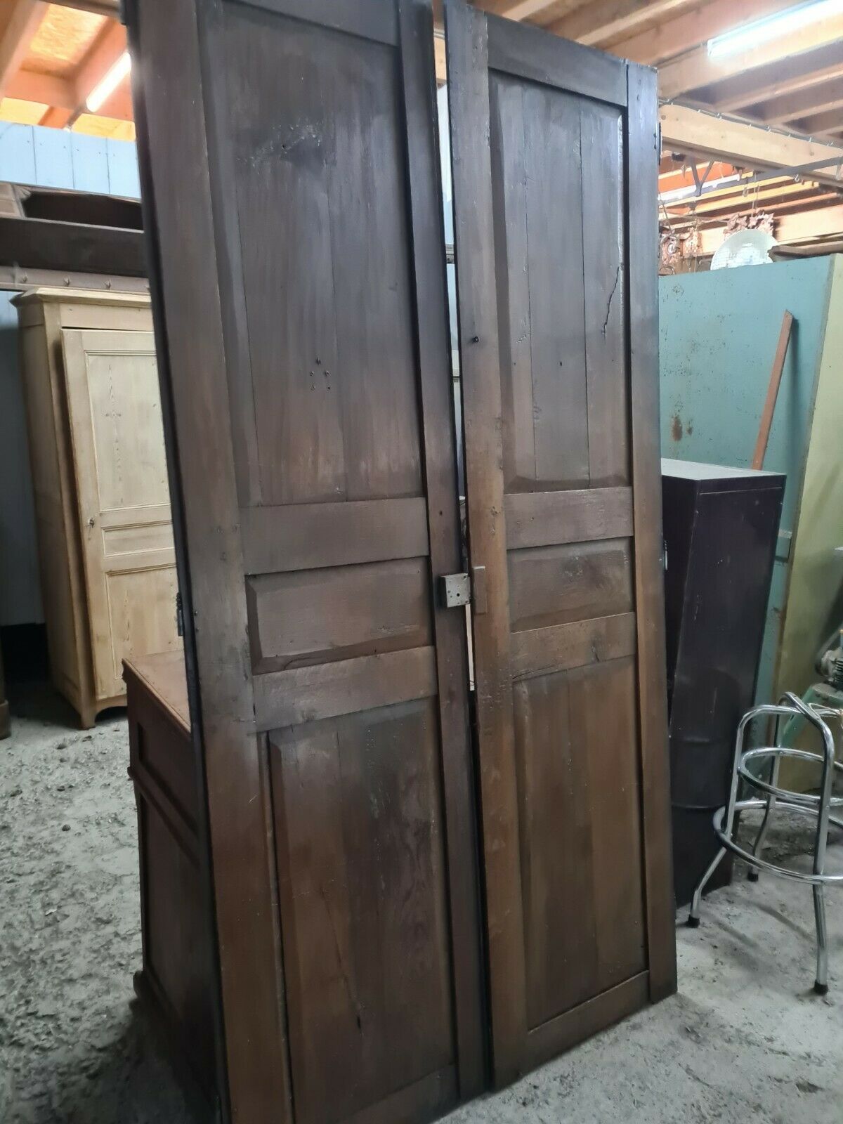 Pair of oak closet doors