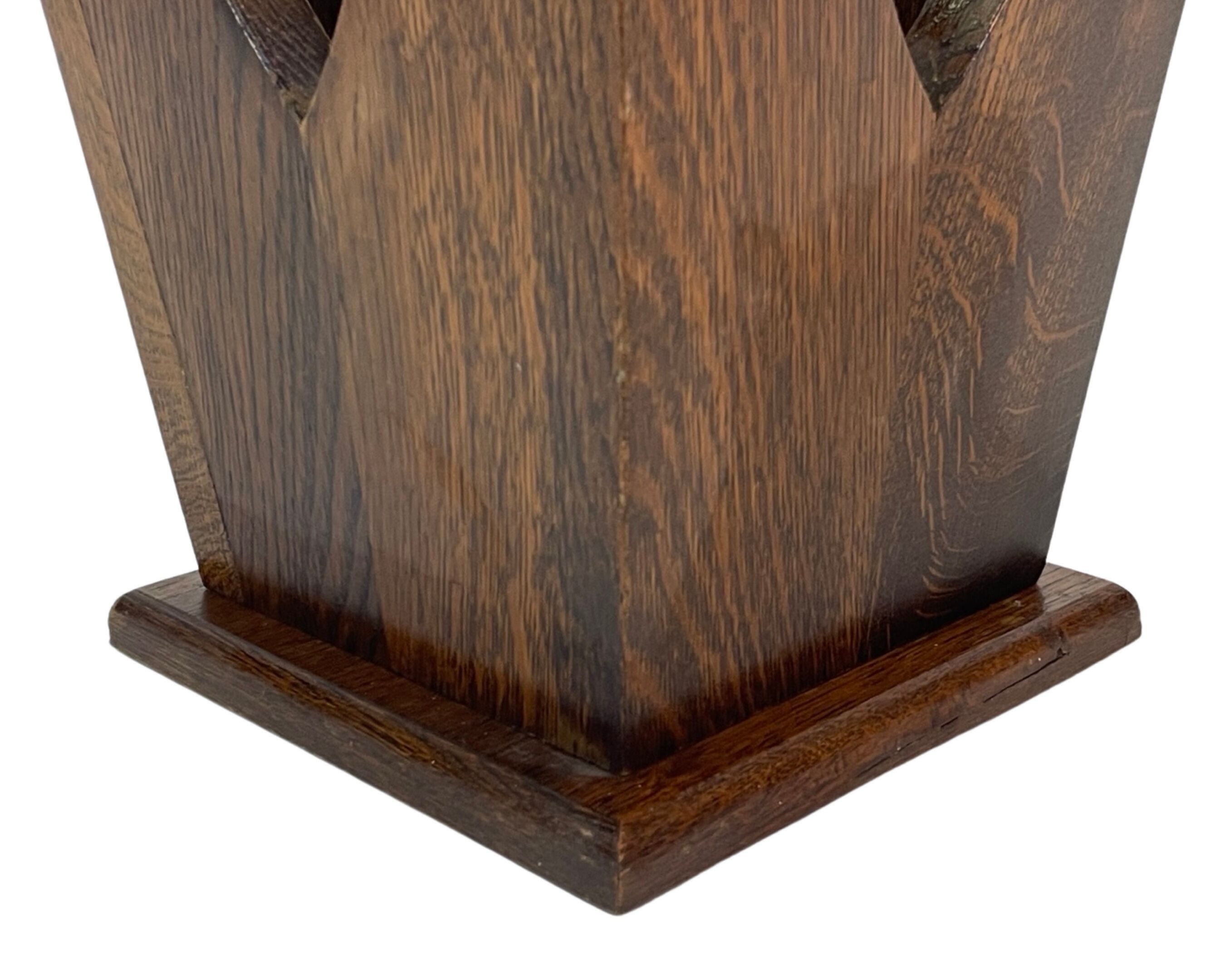 Brutalist design umbrella stand holder 60's wood