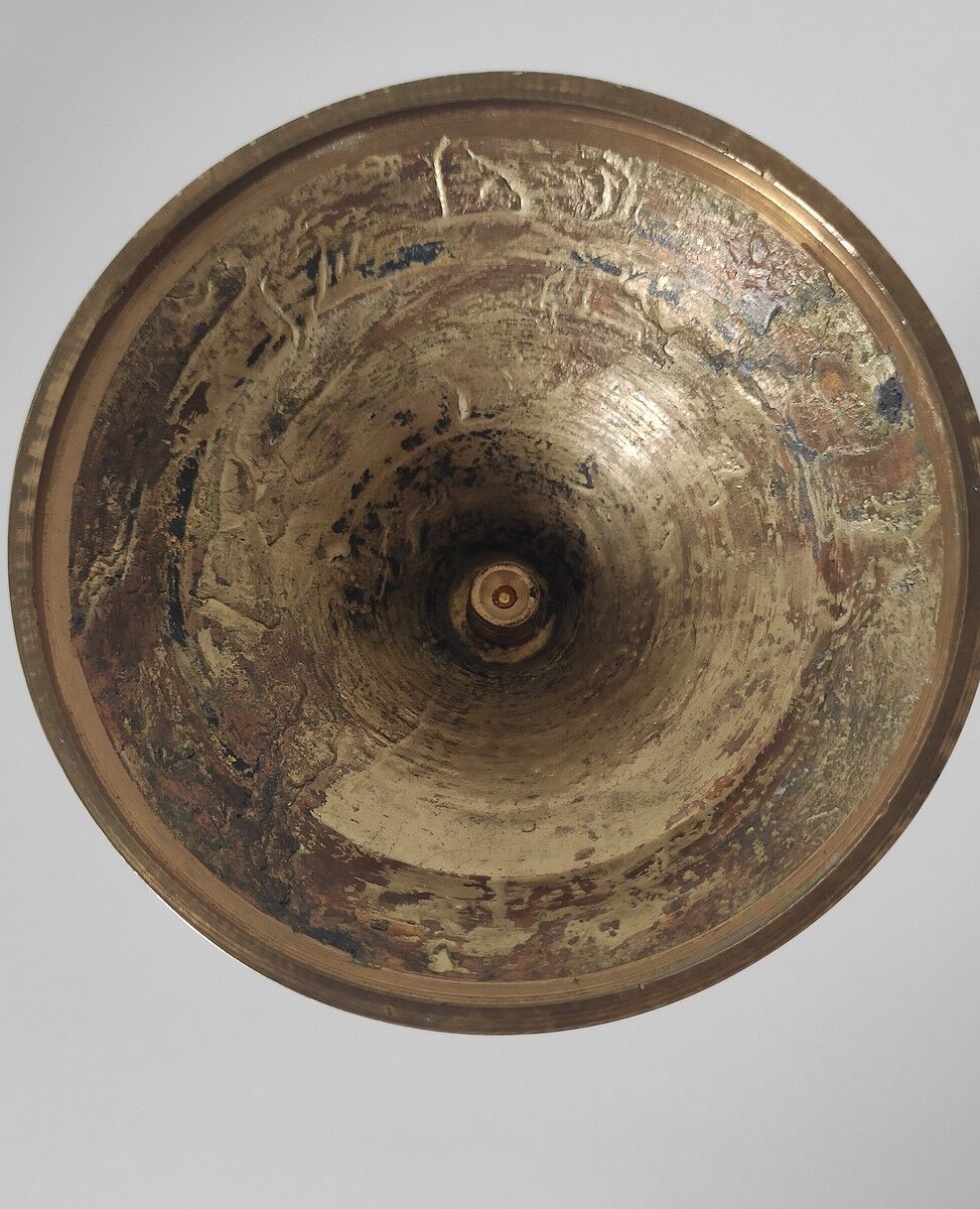 Old golden brass chandelier