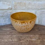 Vintage stoneware salad bowl from Niderviller, Fauve model, 1960s/70s, 24.5cm.