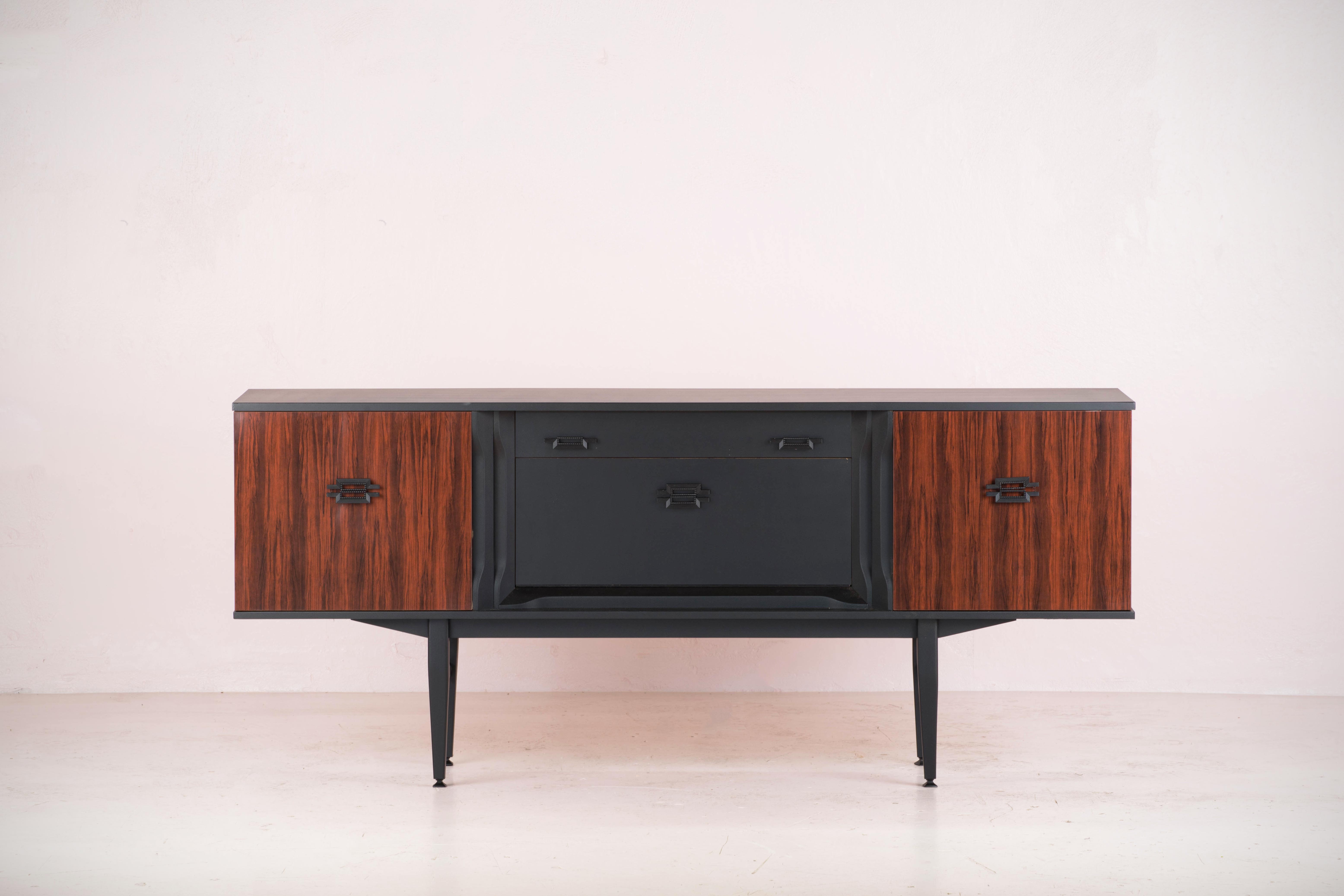 Vintage black  and rosewood sideboard