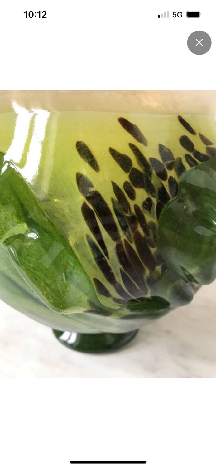 Patrick Lepage blown glass candle holder