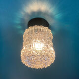 Glass globe wall lamp or ceiling lamp vintage diameter 12 cm and base in bakelite old design