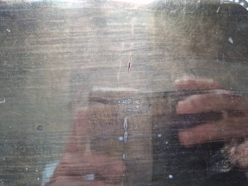 Antique letter tray, letters, in copper or brass - India