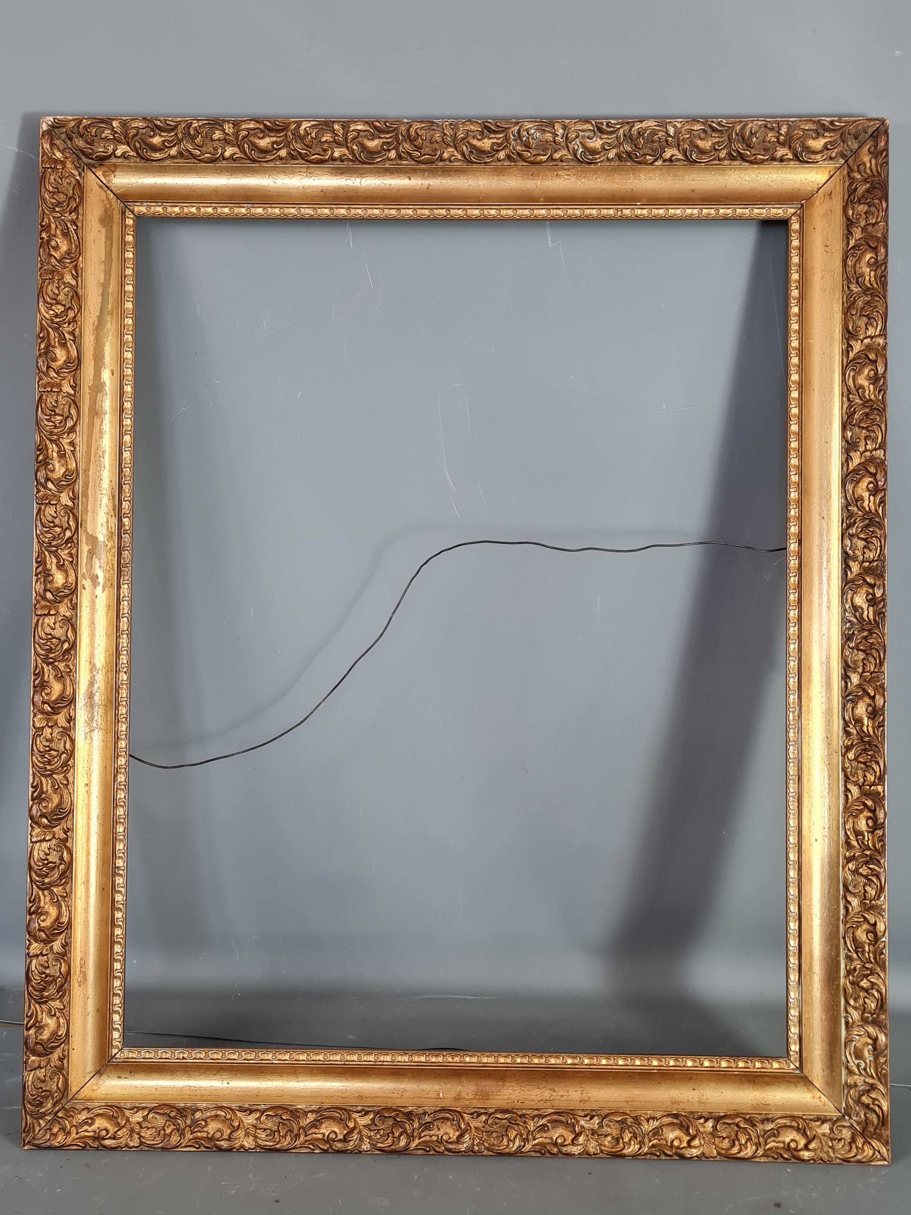 Old frame wood stucco gilding original 73x60 cm, foliage 61.3x48.8cm SB