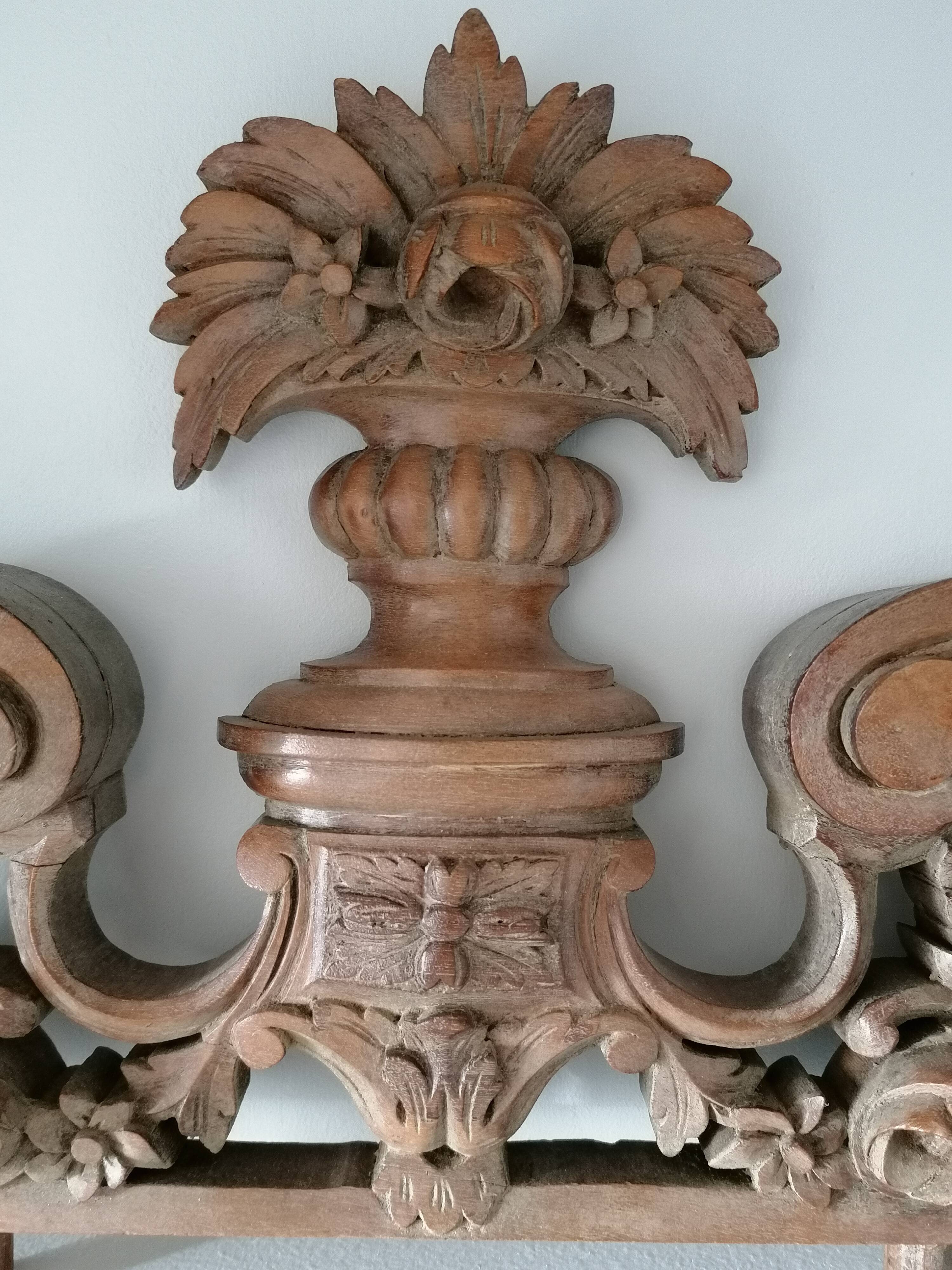 Old carved wooden pediment