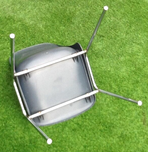 1970s pat. pend dipiplast stackable chair grey shell grained surface