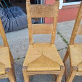 suite of 6 brutalist chairs