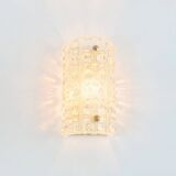 Pair Mid Century Scandinavian Glass & Brass Wall Lamps - C.Fagerlund, 1960s