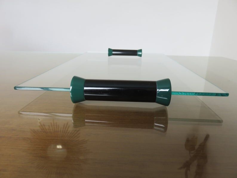 Glass top and polycarbonate 80s era Memphis