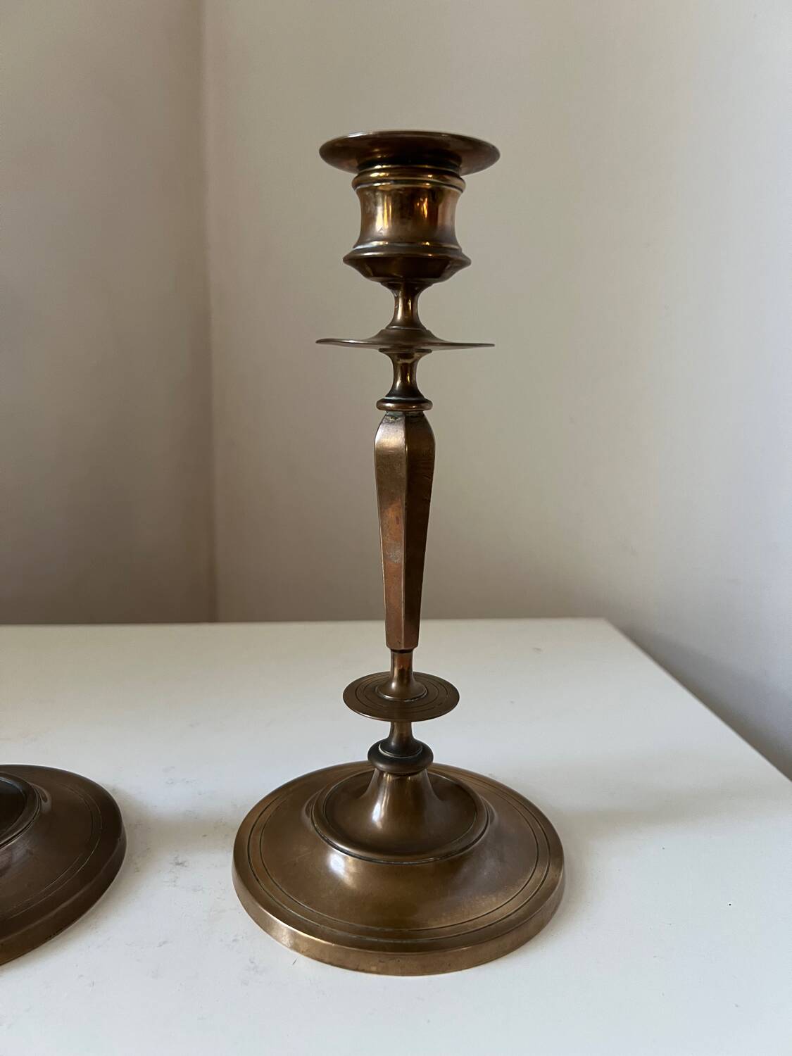Antique 19th-century gilt bronze candlesticks