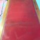 Louis XVI-style flat desk Merisier Red leather top 20th century