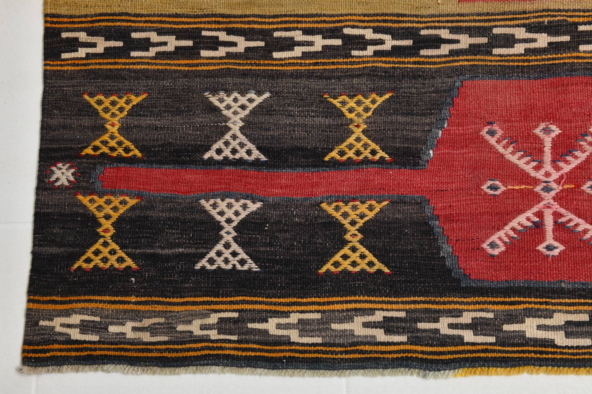 172x264Cm Cinnamon Red Kilim Rug, Large Area Rug, Turkish Bohem Rug,