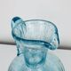 Pichet en verre bullé bleu vintage