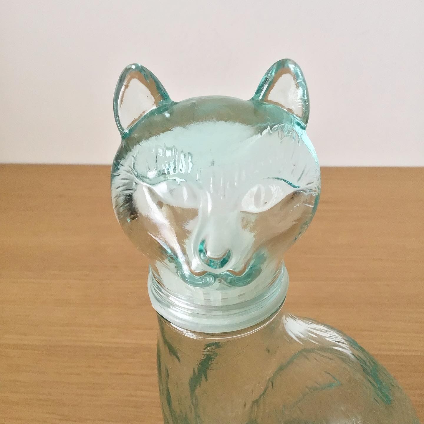 Vintage glass cat bottle