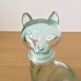 Vintage glass cat bottle