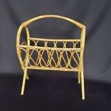 Vintage rattan magazine rack