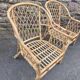 Pair of vintage rattan armchairs