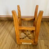 Pine and straw stool