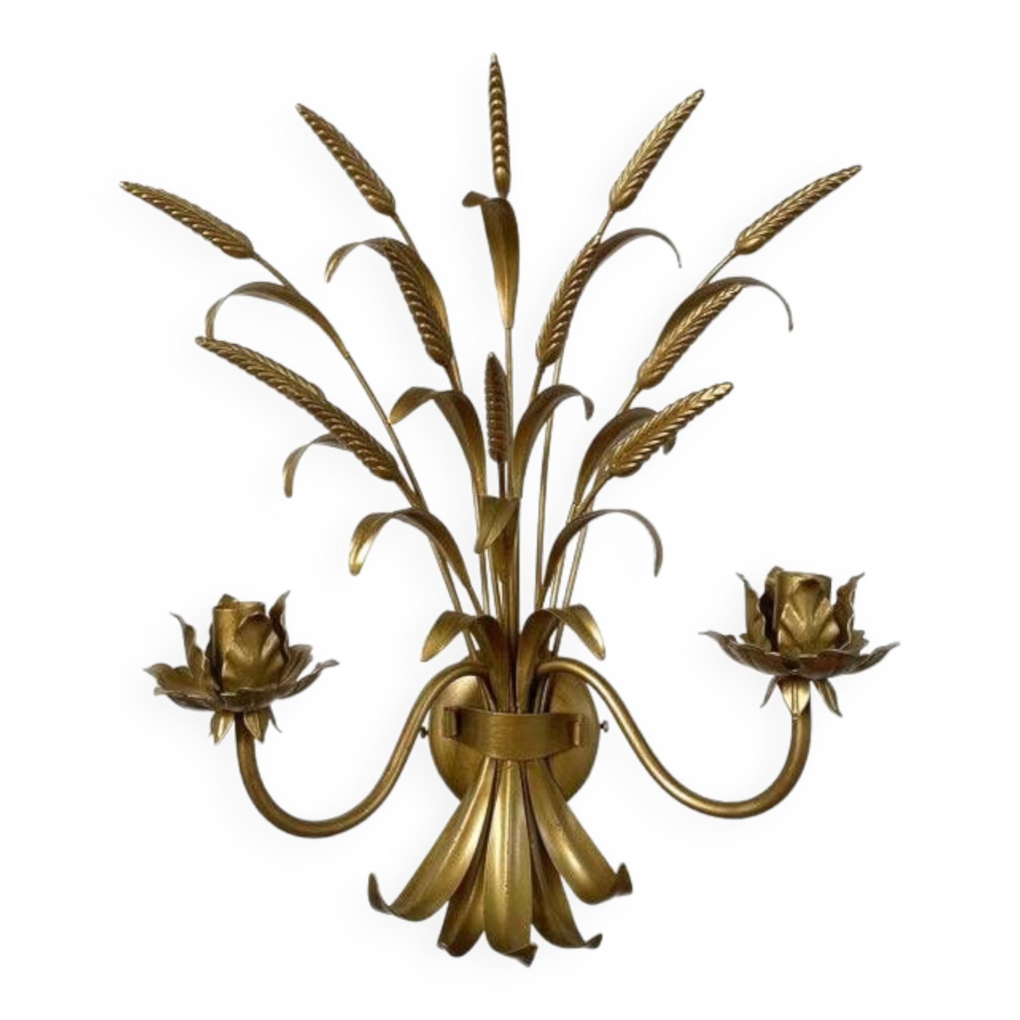 Contemporary gold florentine wrought iron ears wall lamp