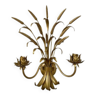 Contemporary gold florentine wrought iron ears wall lamp