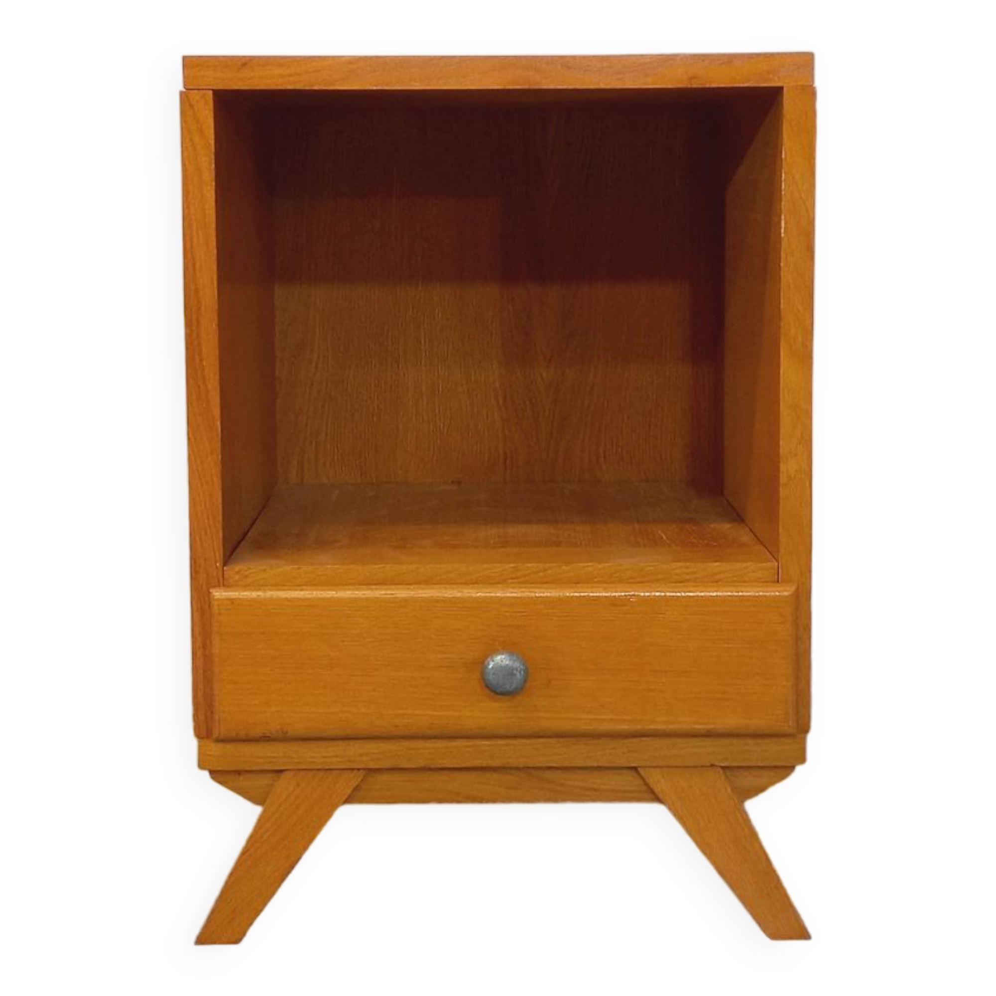 Vintage light wood bedside table from the 40s 50s
