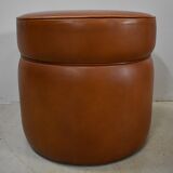 Sheep leather pouf