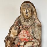 Saint Anne teaching in polychrome wood 16th century