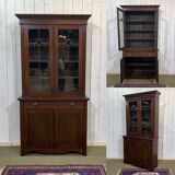 Early 20th century English two-section mahogany bookcase