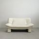 Nicoletti Salotti Postmodern Italian Ivory White Leather or Leatherete Sofa 1980