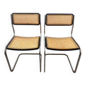 Paire de chaises cannées