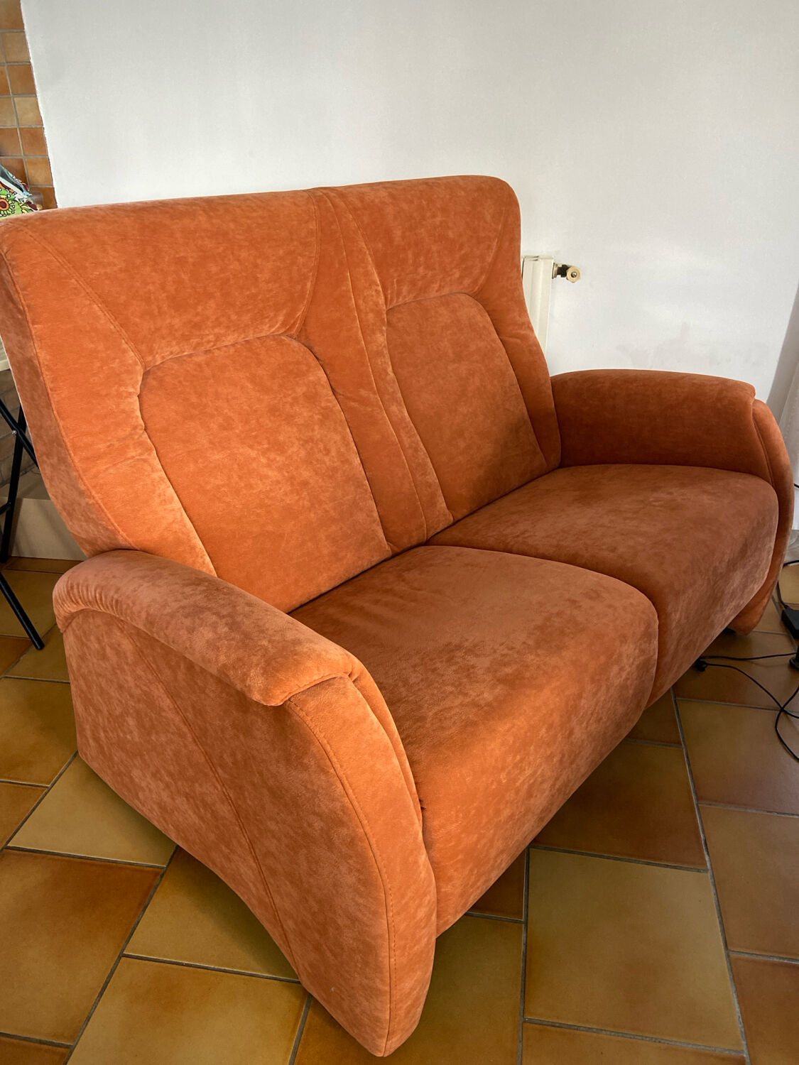 Leather 2-seater sofa comfort