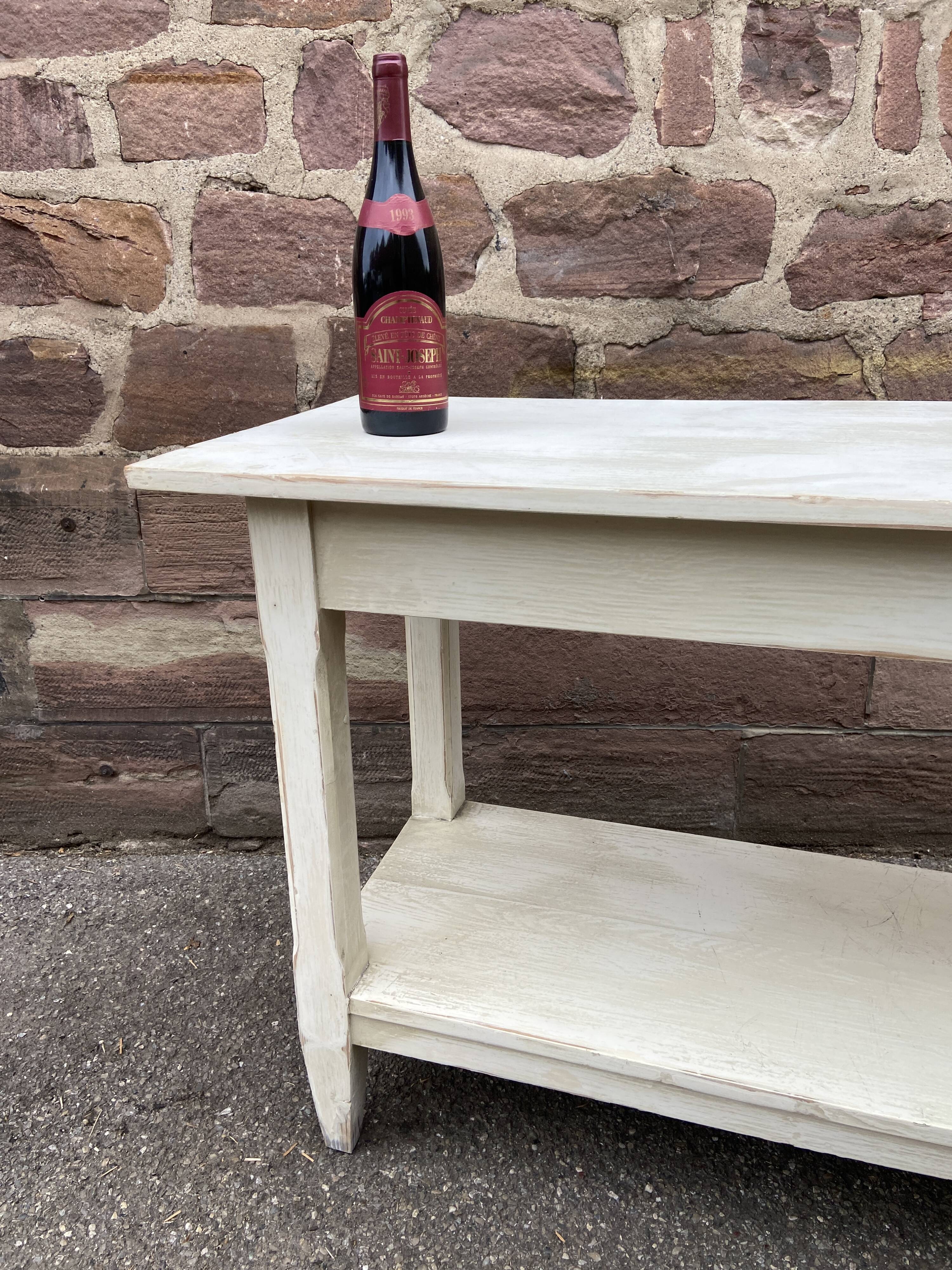Small industrial look table commercial style drapier in 1900 shabby chic fir