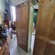 Magnificent pair of green painted fir bookcase display cabinet early 20th century