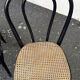 Set of 2 Bistro Chairs Style Thonet Furniture Black Wood and Cane