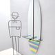 Postmodern Oval Wall-Mounted Entryway Mirror and Console Table with Glass T