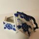 Candy box / jewelry box / empty pocket in blue ceramic, hand-painted in Thailand