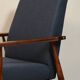 Vintage armchair natural wool blue marin modern design by H.Lis