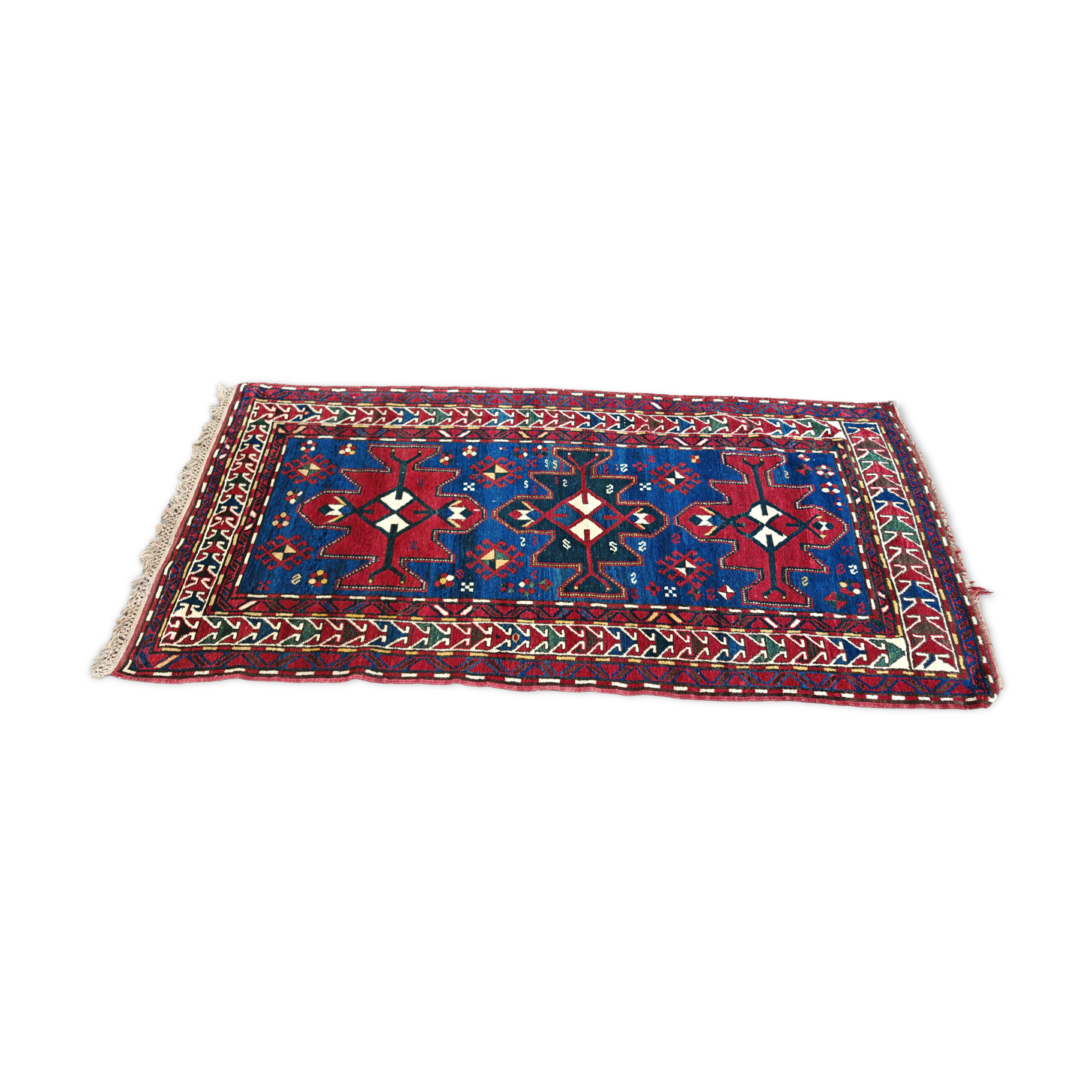 Antique Karabakh carpet, naturally dyed wool, Caucasus 19th century