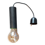 1950 pendant light in metal covered in vintage skaï.