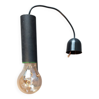 1950 pendant light in metal covered in vintage skaï.