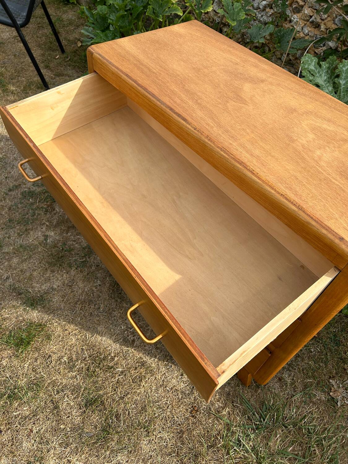 Vintage 1960s chest of drawers in blond beech